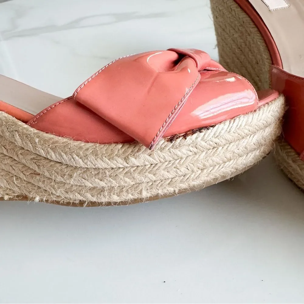 Valentino Garavani Patent Bow Espadrille Wedge Sandals Size 40 – Authenticated
